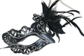 SILVER & BLACK RIALTO VENETIAN MASQUERADE PARTY CARNIVAL EYE PROM BALL FACE MASK