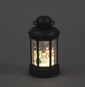 Christmas Snowman Family LED Metal Water Lantern Glitter Snow 18cm Tall
