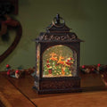 Christmas LED Water Spinner Glitter Snow Globe Lantern Santa & Sleigh 29cm Timer