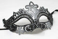 LADIES SILVER & BLACK RIALTO VENETIAN CARNIVAL MASQUERADE PARTY EYE BALL MASK