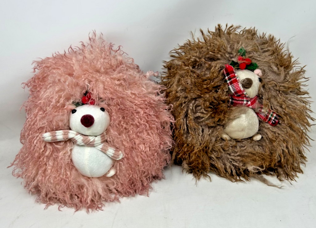 Choice of 2 Designs Supersoft Cuddly Hedgehog Herbie or Holly Fur with Scarf