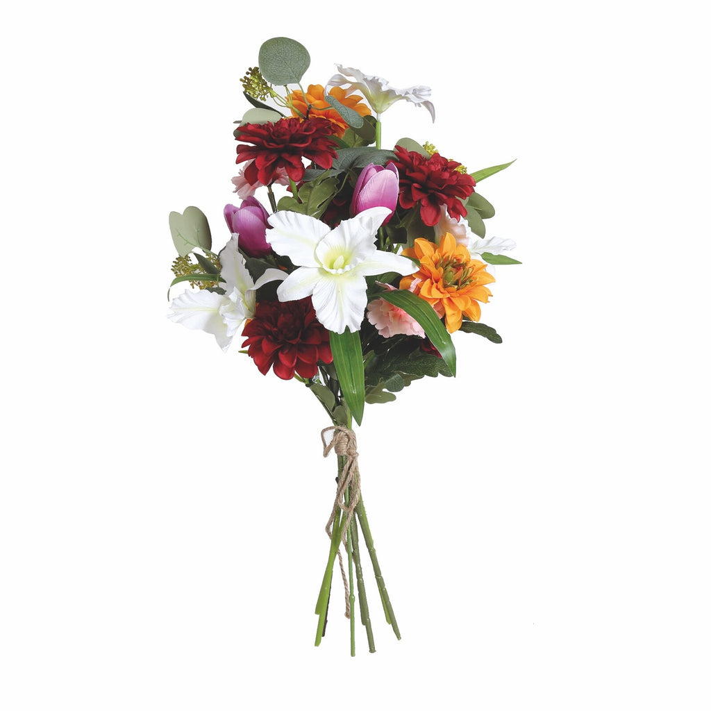 Artificial Hand Tied Floral Bouquet 60cm Tall Mixed Flowers Bundle Bunch
