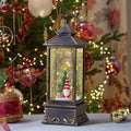 Christmas Metal LED Water Spinner Glitter Snow Globe Lantern Santa Gonk 29cm