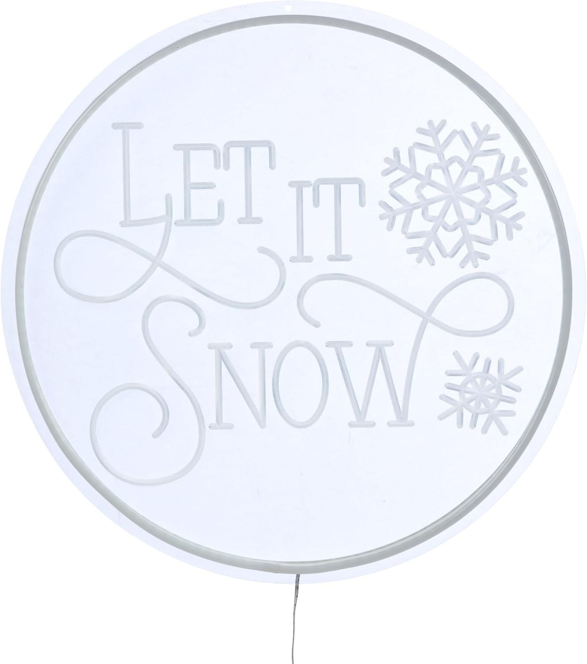 40cm Neonesque White Neon 'Let it Snow' Message Sign USB Freestanding or Hanging
