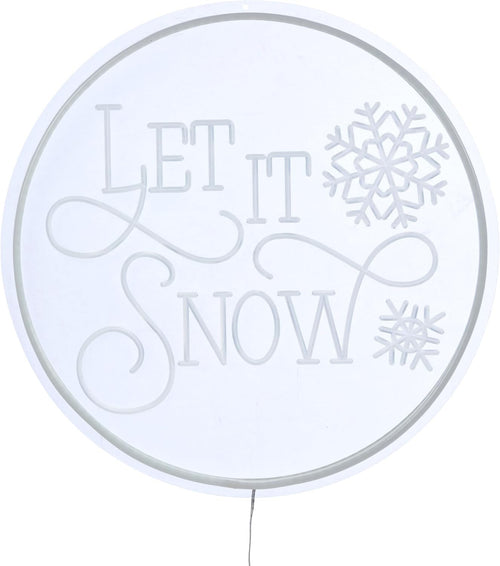 40cm Neonesque White Neon 'Let it Snow' Message Sign USB Freestanding or Hanging