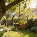 Rusty Metal Heart Bird Feeder, 42cm