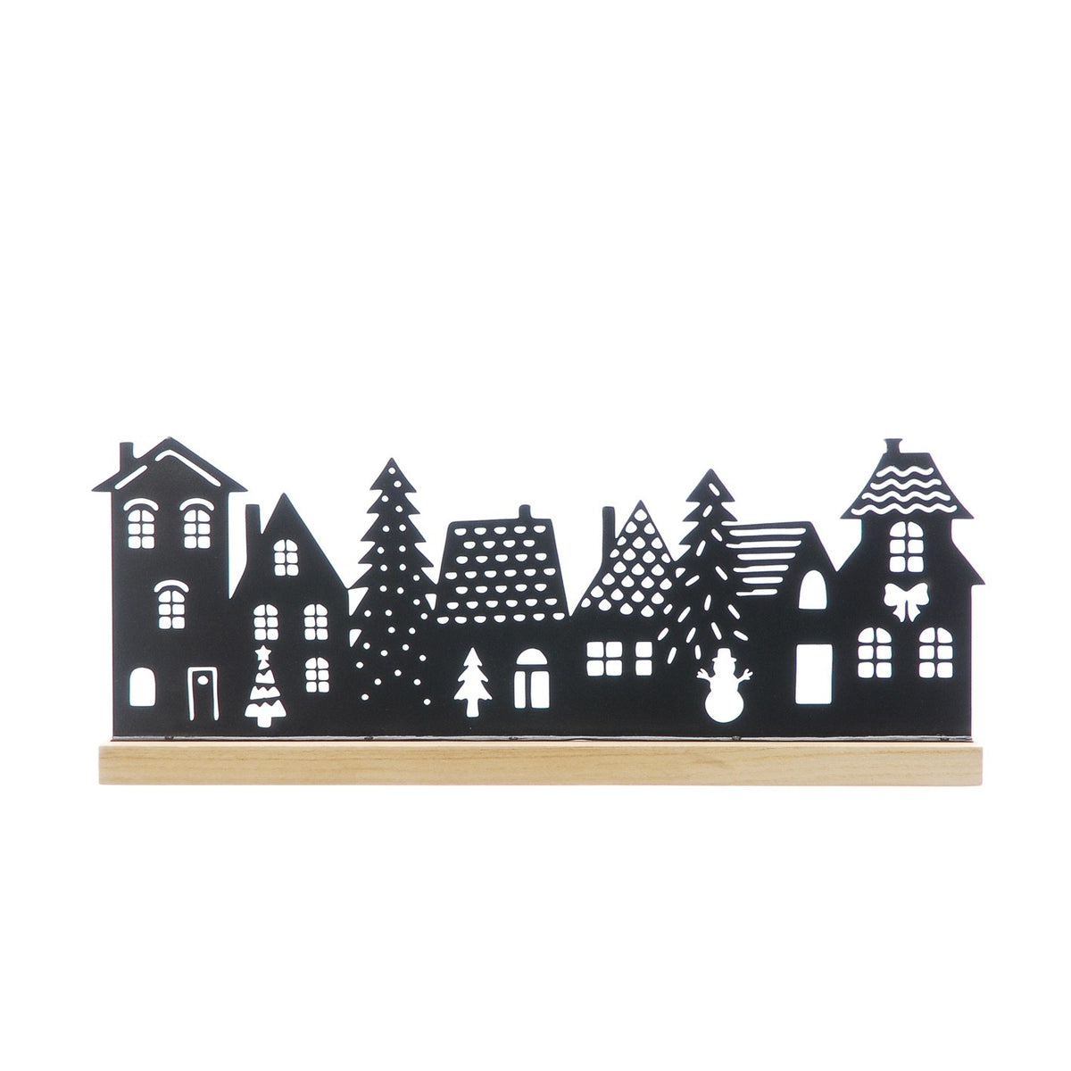 Lge Christmas Festive Black Metal Christmas Table Top Silhouette Decoration 44cm