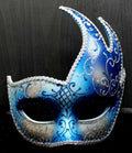 DEEP BLUE AND SILVER VENETIAN MASQUERADE BALL CARNIVAL PROM PARTY EYE MASK