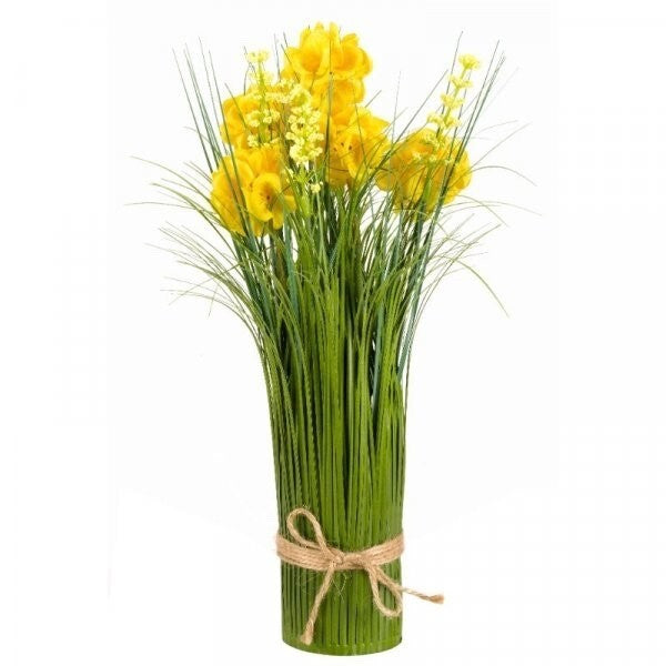 Artificial Decor Faux Flowers Fleurettes Bunch 32cm Hessian Ties Bouquet