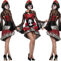 4 Pieces Day Of The Dead Halloween Costume Size 10 Headband Bodice Skirt Bolero