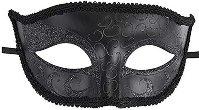 UNISEX MIDNIGHT BLACK VENETIAN MASQUERADE PARTY CARNIVAL BALL PROM EYE MASK