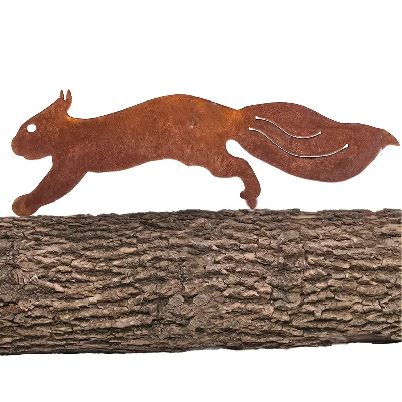 Core-Ten Rusty Squirrel Garden Ornament Figurine Approx 30cm Long 10cm High