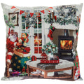Santa Christmas Winter Festive Scene LED Light Up Cushion with Insert 40 x 40cm
