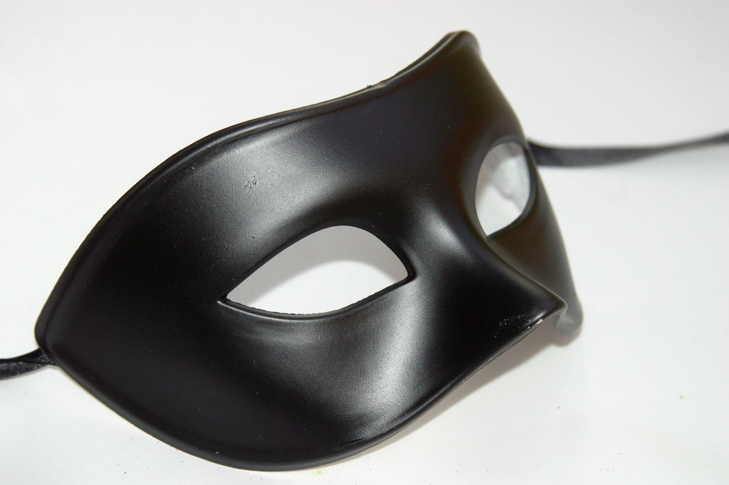 QUALITY MENS MIDNIGHT BLACK Venetian Masquerade Party Eye Carnival Mask