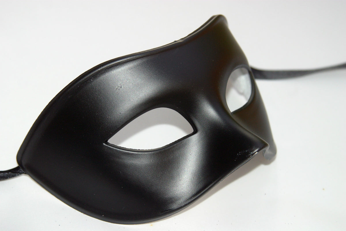 QUALITY MENS MIDNIGHT BLACK Venetian Masquerade Party Eye Carnival Mask