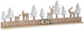 Wooden Reindeer Family Children's Advent Countdown Calendar Snow Scene 60cm Long