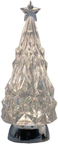 Christmas Tree Twirl LED Light Up Water Spinner Lantern Auto Glitter Snow 30cm