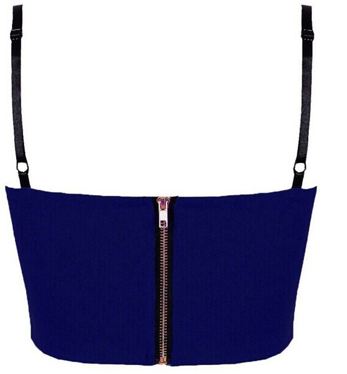 Choice of 3 Colours Summer Beach Wear Crop Cropped Top Zip Back 12-14