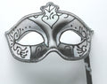 White and Silver Mask on Stick