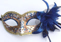 Pretty Blue and Gold Mask with Flower Detail