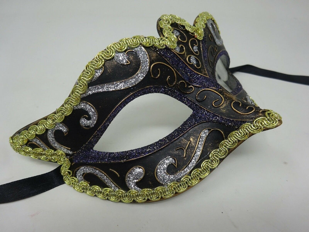 Sapphire Blue, Black, Bronze, Gold and Silver Masquerade Carnival Party Ball Eye Mask