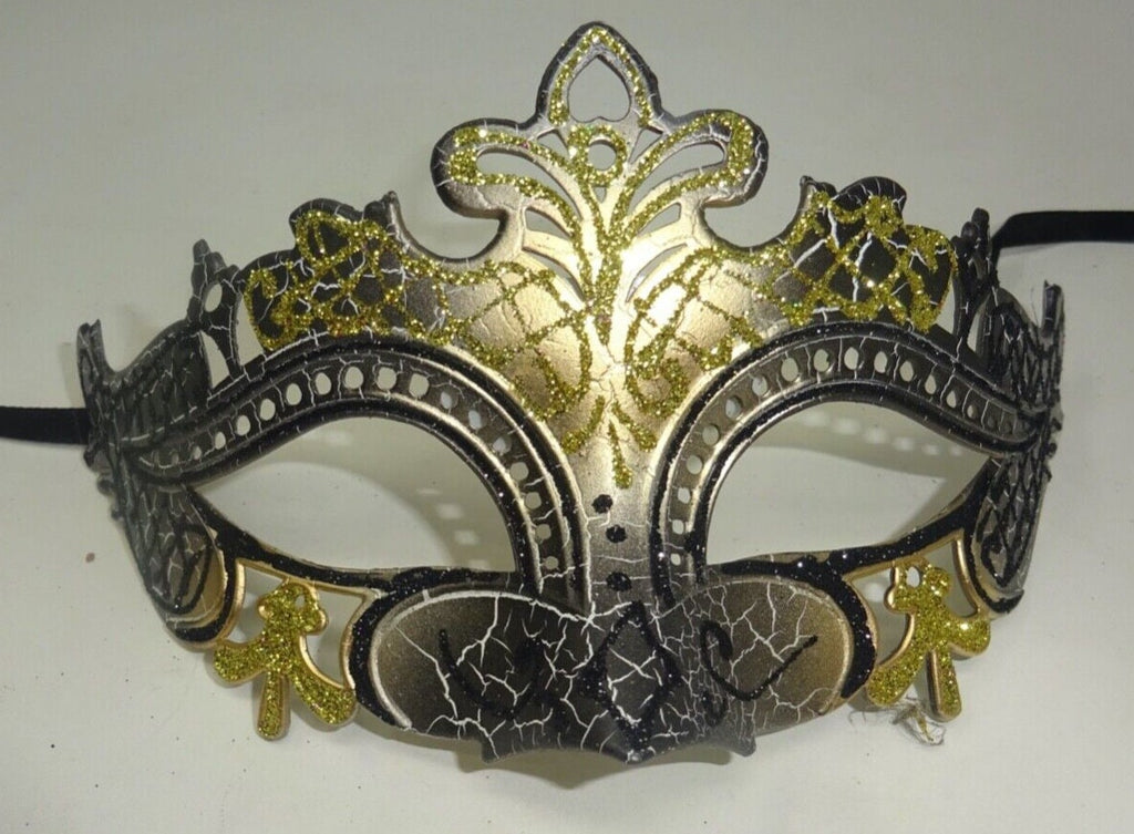 Ladies Black and Gold Rialto Masquerade Ball Party Carnival Party Eye Mask