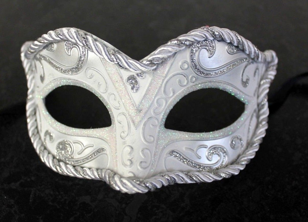 White and Silver Masquerade Mask