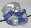 Blue and Silver His and Hers Couple Masquerade Masks