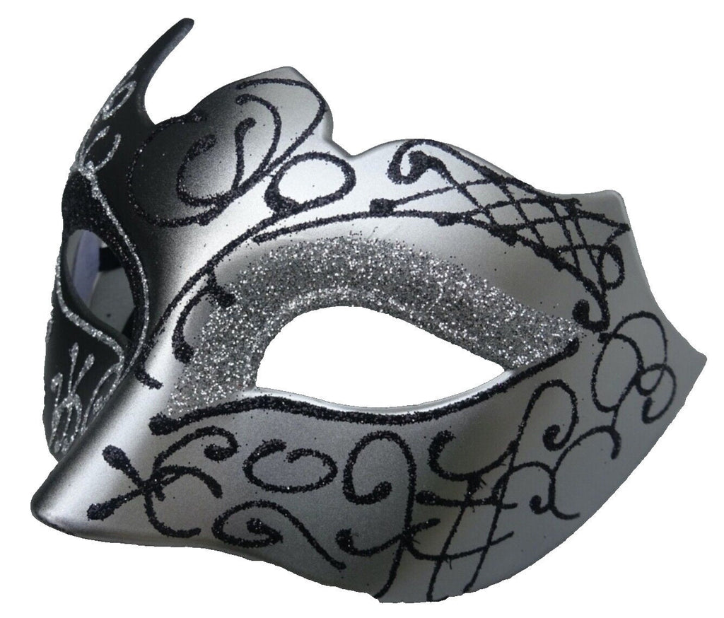 Silver and Black Gothic Style Masquerade Mask