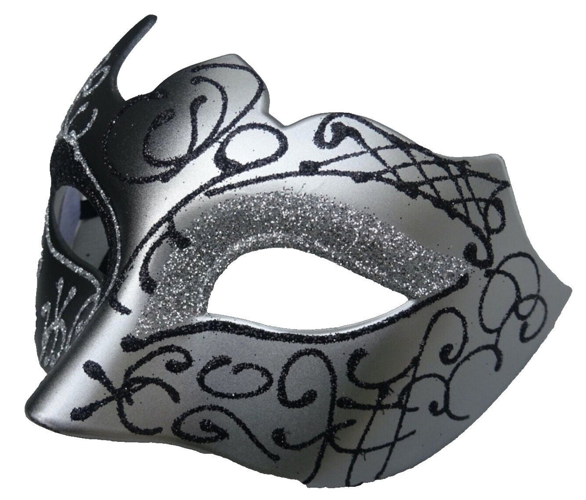Silver and Black Gothic Style Masquerade Mask