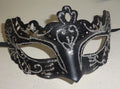 Black and Silver Rialto Masquerade Mask for Masked Ball Carnival Party Halloween