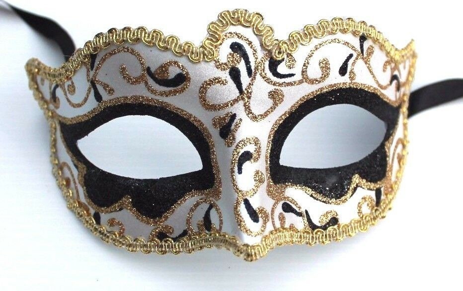 Black and Gold Swirl Masquerade Mask