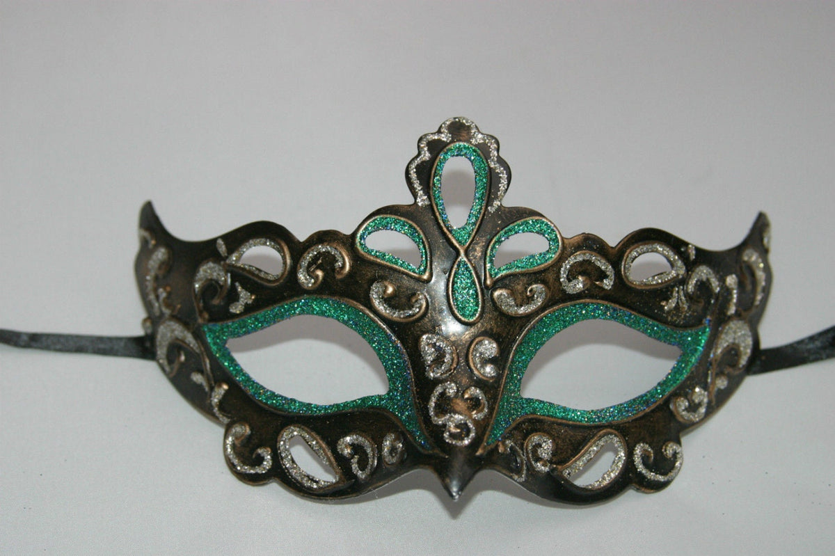 Green, Gold, Bronze and Silver Rialto Masquerade Mask