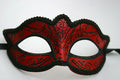 Mens Ladies Black & Red Venetian Masquerade Party Halloween Ball Eye Face Mask