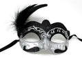 Stunning Black and Silver Feather Masquerade Mask