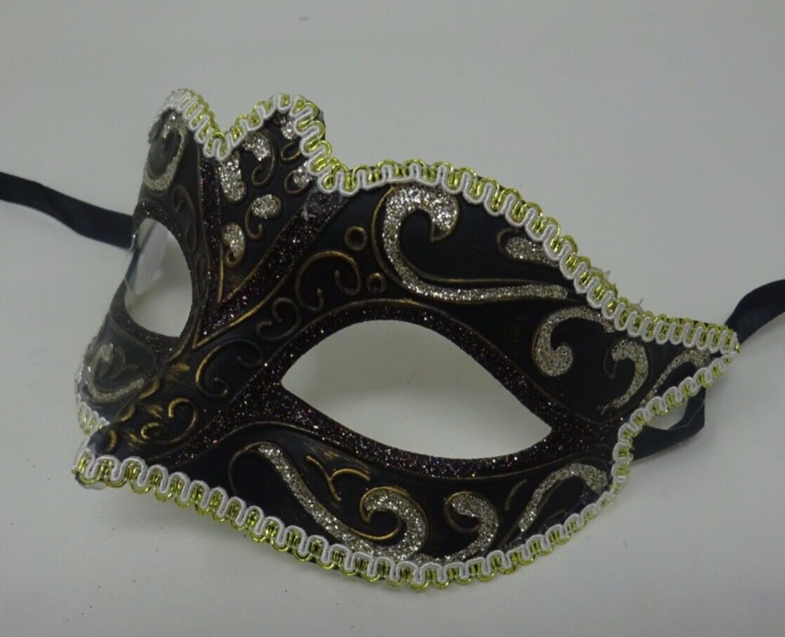 Black Bronze Gold and Silver Venetian Masquerade Party Carnival Ball Prom Eye Mask