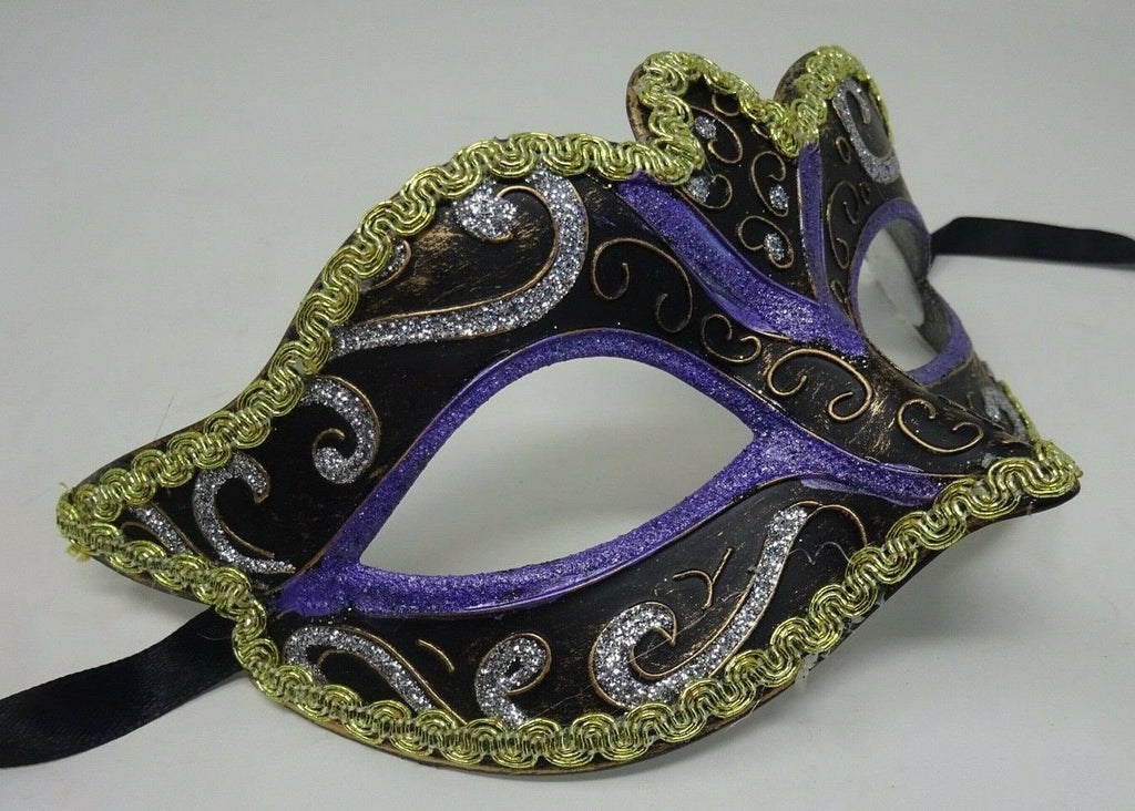 Lilac, Black, Bronze, Gold and Silver Masquerade Carnival Party Ball Eye Mask