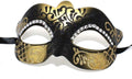 Ladies Black and Gold Jewelled Masquerade Ball Party Eye Mask