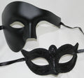 His and Hers Black Phantom Pair of Male and Female Couples Masquerade Masks