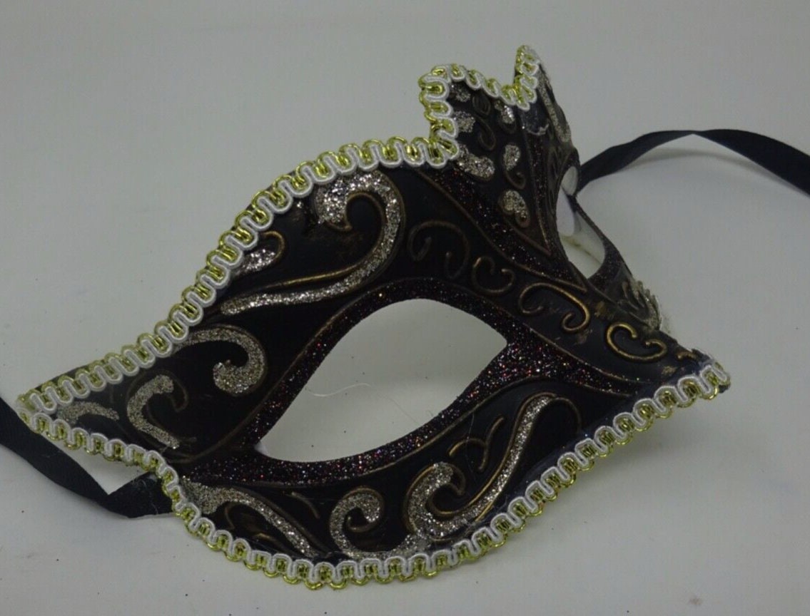 Black Bronze Gold and Silver Venetian Masquerade Party Carnival Ball Prom Eye Mask