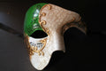 Green and Gold Half Face Phantom Masquerade Mask