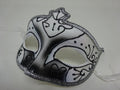 Black Sparkling Frosted White and Silver Masquerade Party Ball Mask