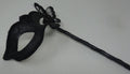 Black Venetian Masquerade Ball Party Carnival Mask with Black Butterfly Details on a Hand Held Stick
