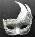 Winter White and Silver Glittering Masquerade Mask