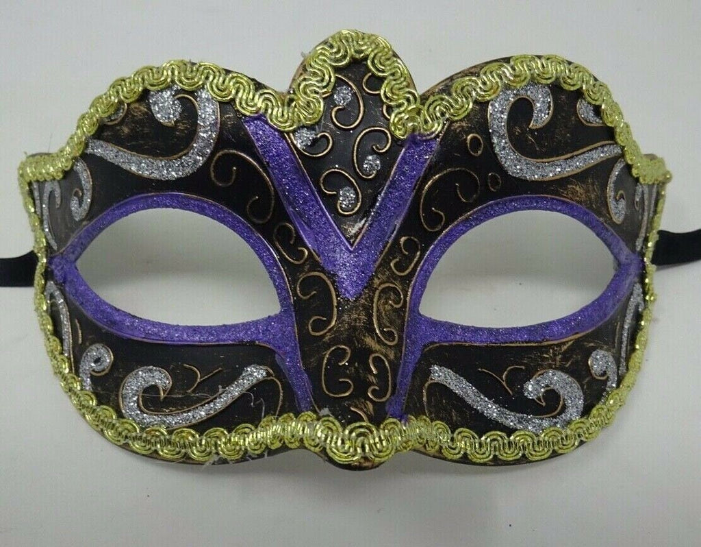 Lilac, Black, Bronze, Gold and Silver Masquerade Carnival Party Ball Eye Mask