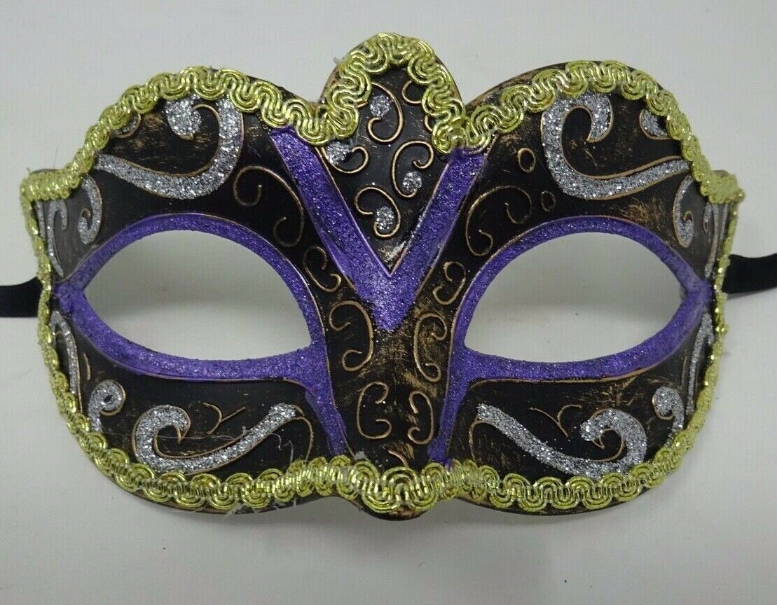 Lilac, Black, Bronze, Gold and Silver Masquerade Carnival Party Ball Eye Mask