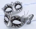 White and Black Swan Lake Designed His and Hers Couple Masquerade Masks with Butterfly