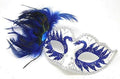 Pretty Blue and Silver Peacock Feather Masquerade Party Ball Mask