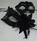 Black His n Hers High Gloss Couples Masquerade Masks