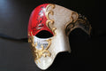 Red and Gold Half Face Phantom Masquerade Mask